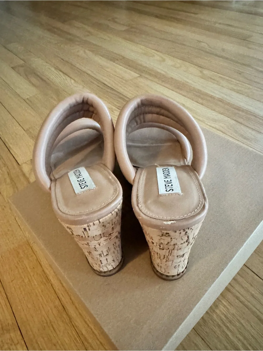 Steve Madden Women's Tan Cork Wipeout Wedge Sandals 8.5